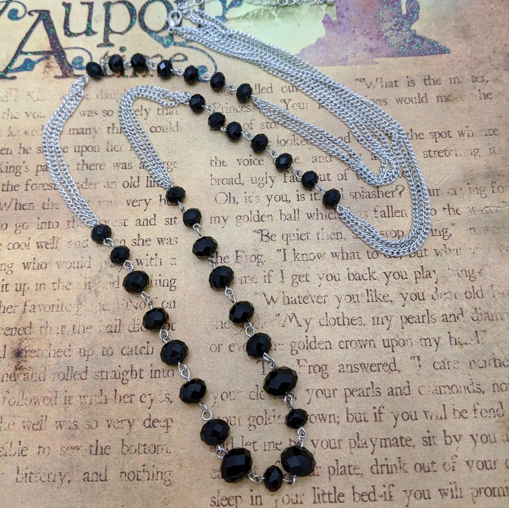 Silver and Black necklace